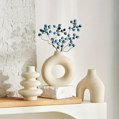 Boho Ceramic Decorative Vase Set