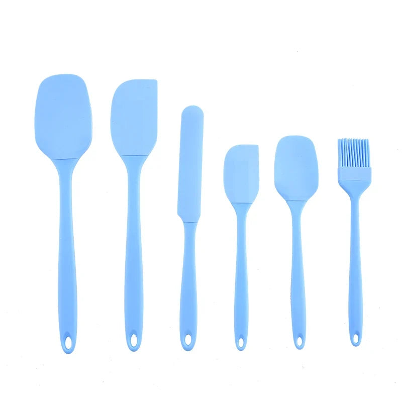 Silicone Kitchenware 6-Piece Set, Cream Scraper, Spatula, Oil Brush, Size Scraper Set Baking Tool, Non-Integrated Hand