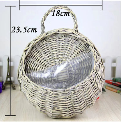Handwoven Rattan Wall Planter