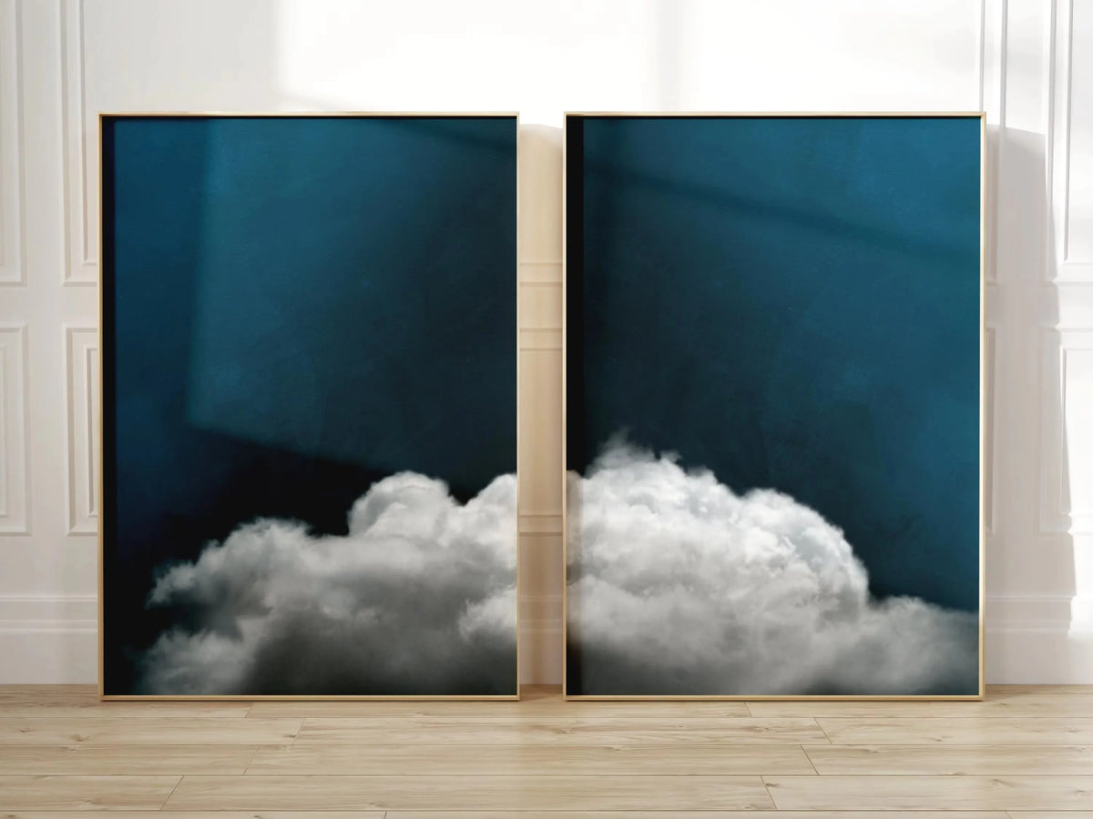 Abstract Blue Cloud Wall Art
