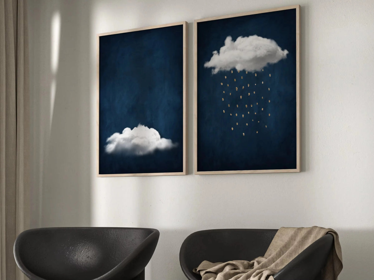 Abstract Blue Cloud Wall Art