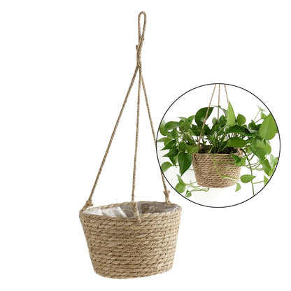 Woven Hanging Basket Planter
