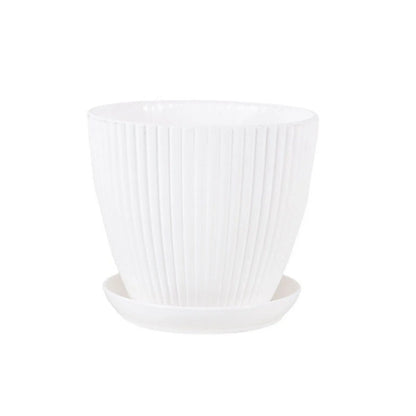 Round Planter Pot with Tray