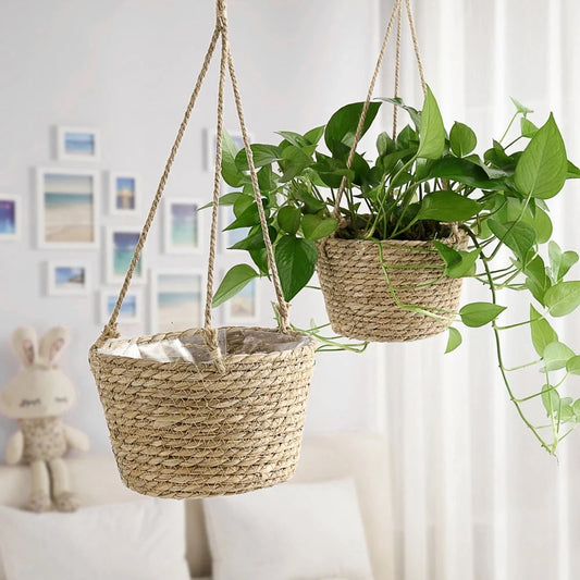 Woven Hanging Basket Planter
