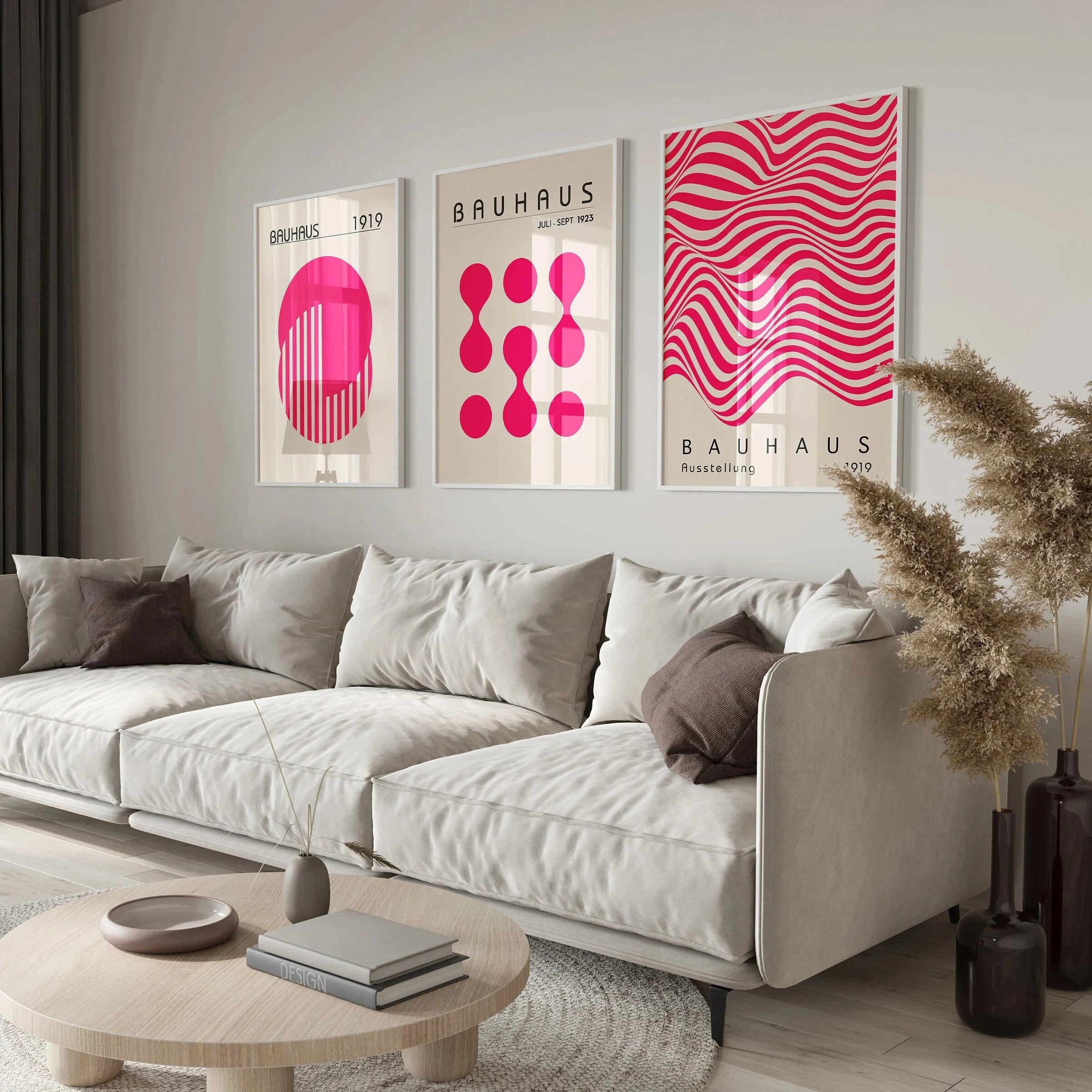 Blue Yellow Abstract Line Wall Art