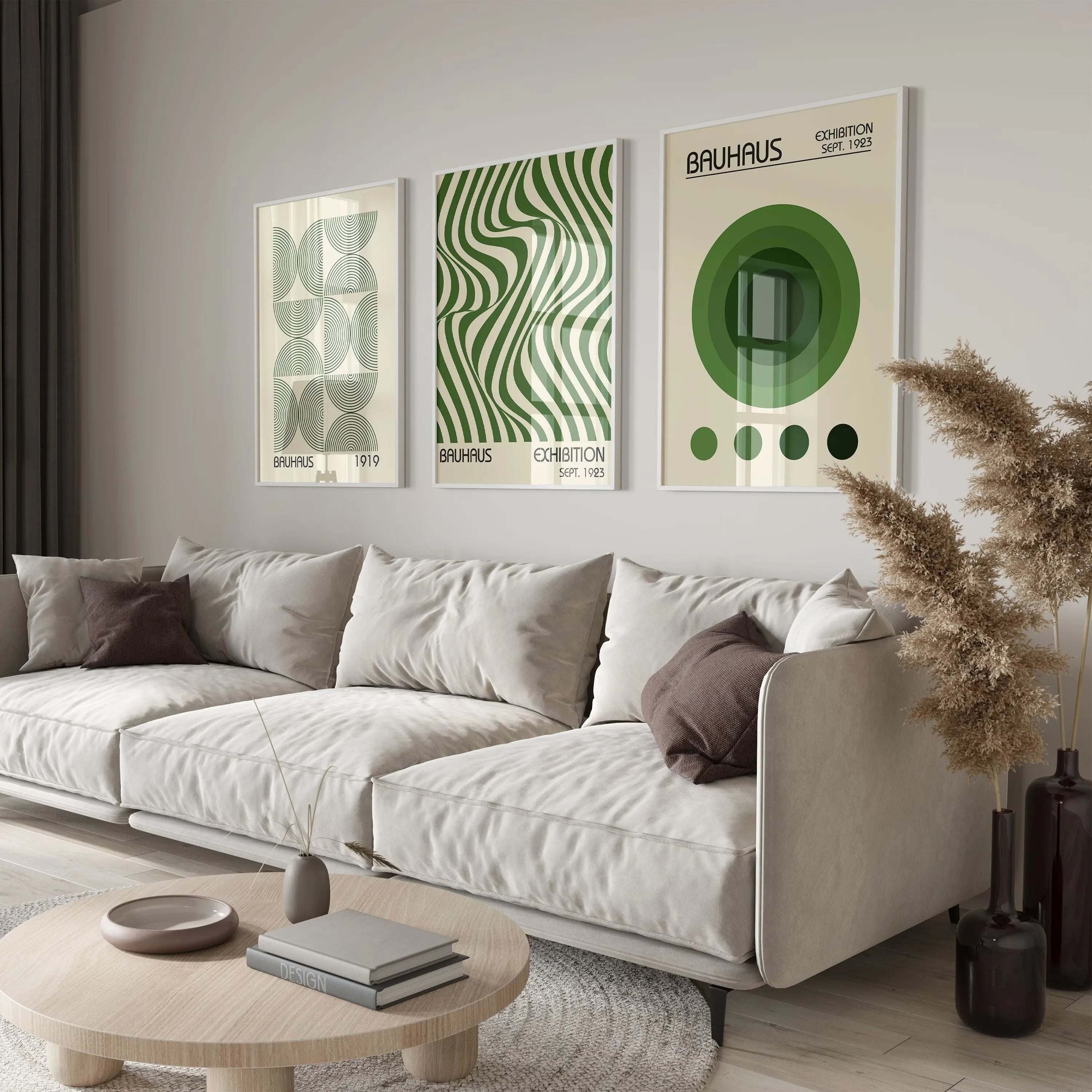 Blue Yellow Abstract Line Wall Art