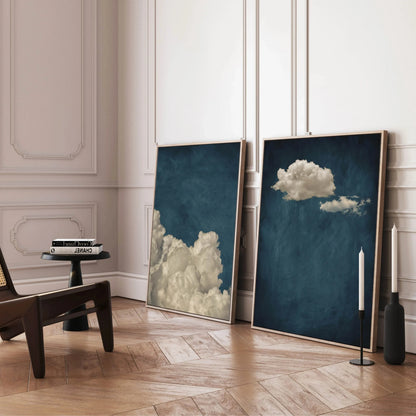 Abstract Blue Cloud Wall Art