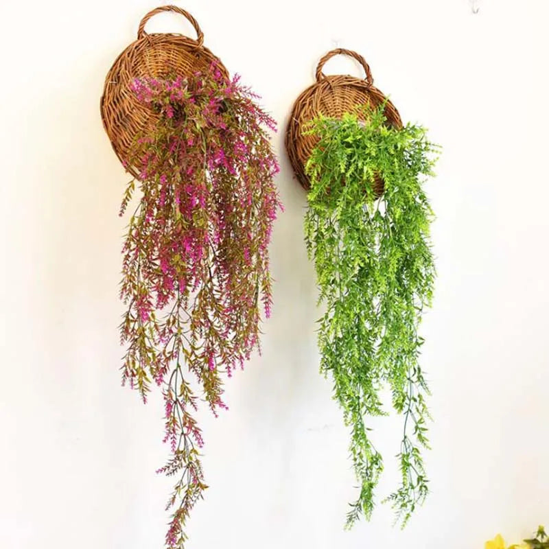 Handwoven Rattan Wall Planter