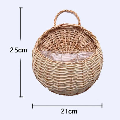 Handwoven Rattan Wall Planter