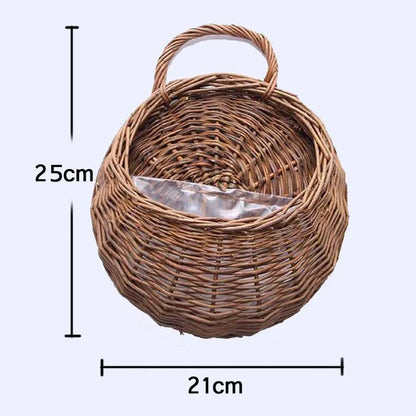 Handwoven Rattan Wall Planter