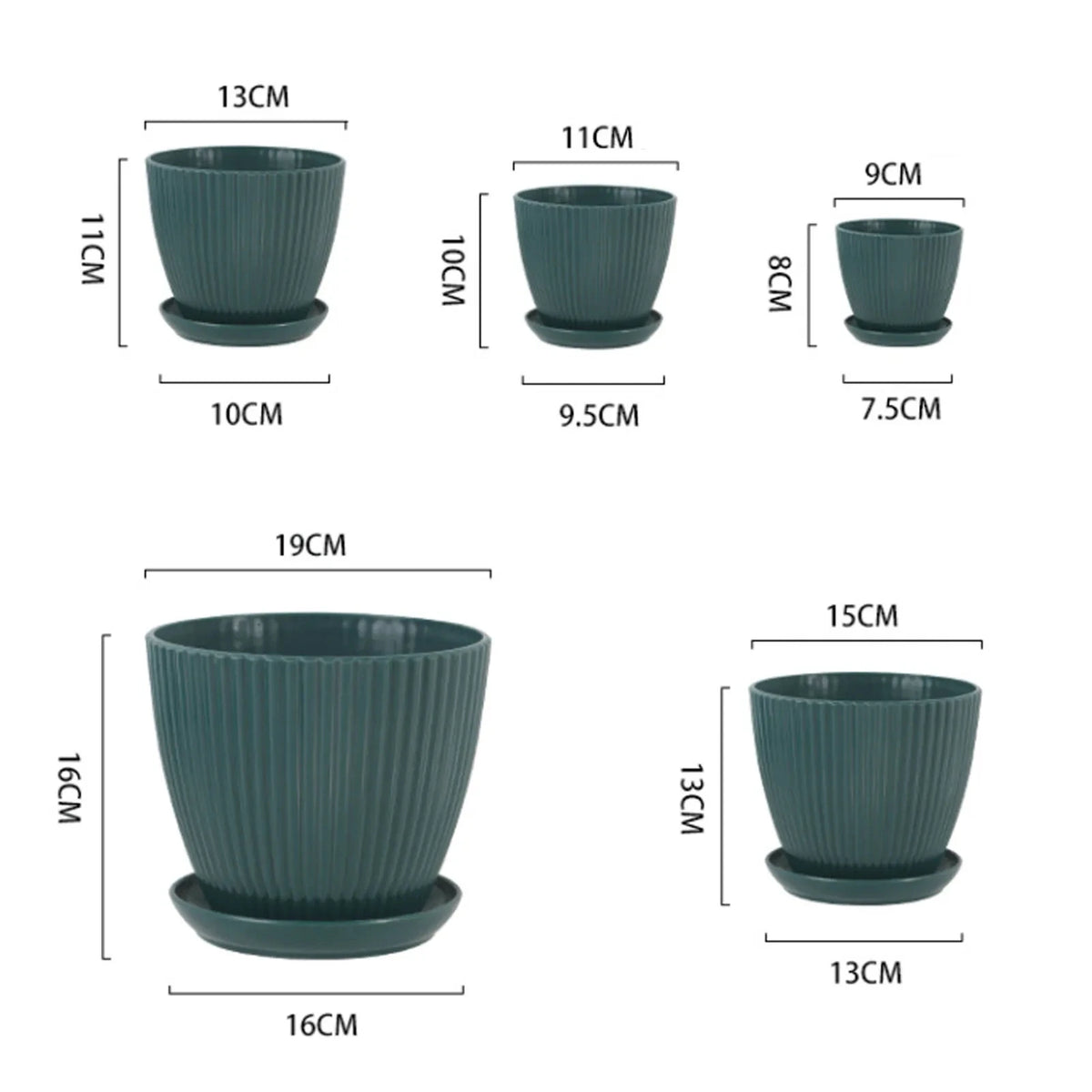 Round Planter Pot with Tray