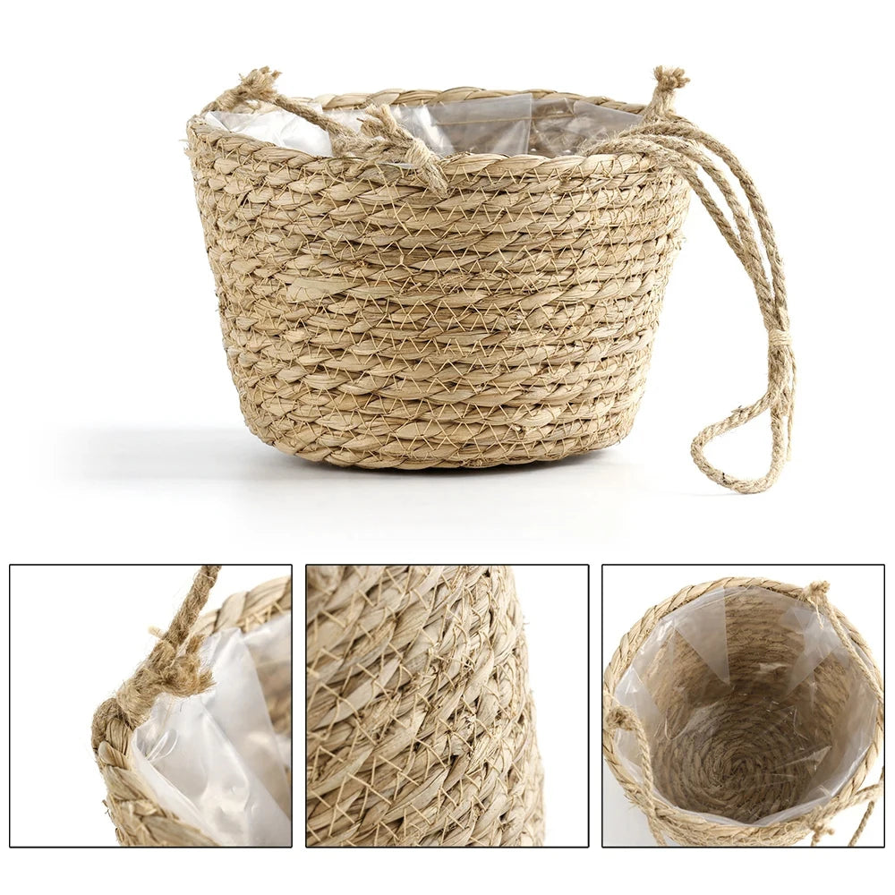 Woven Hanging Basket Planter