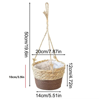 Woven Hanging Basket Planter
