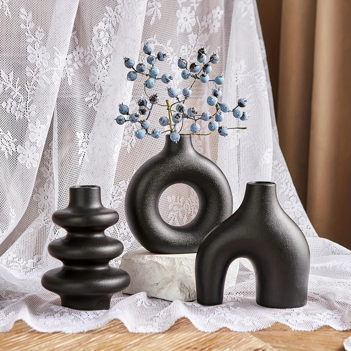 Boho Ceramic Decorative Vase Set