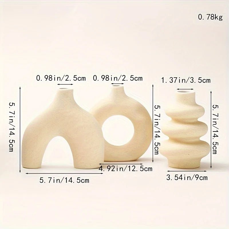 Boho Ceramic Decorative Vase Set