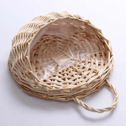 Handwoven Rattan Wall Planter