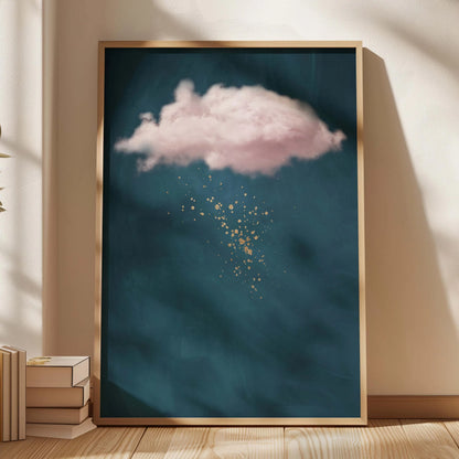 Abstract Blue Cloud Wall Art