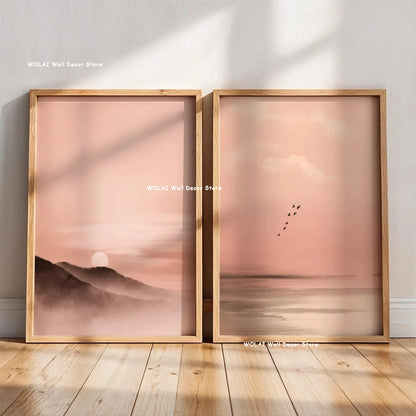 Japanese Wabi-Sabi Mountain Wall Art