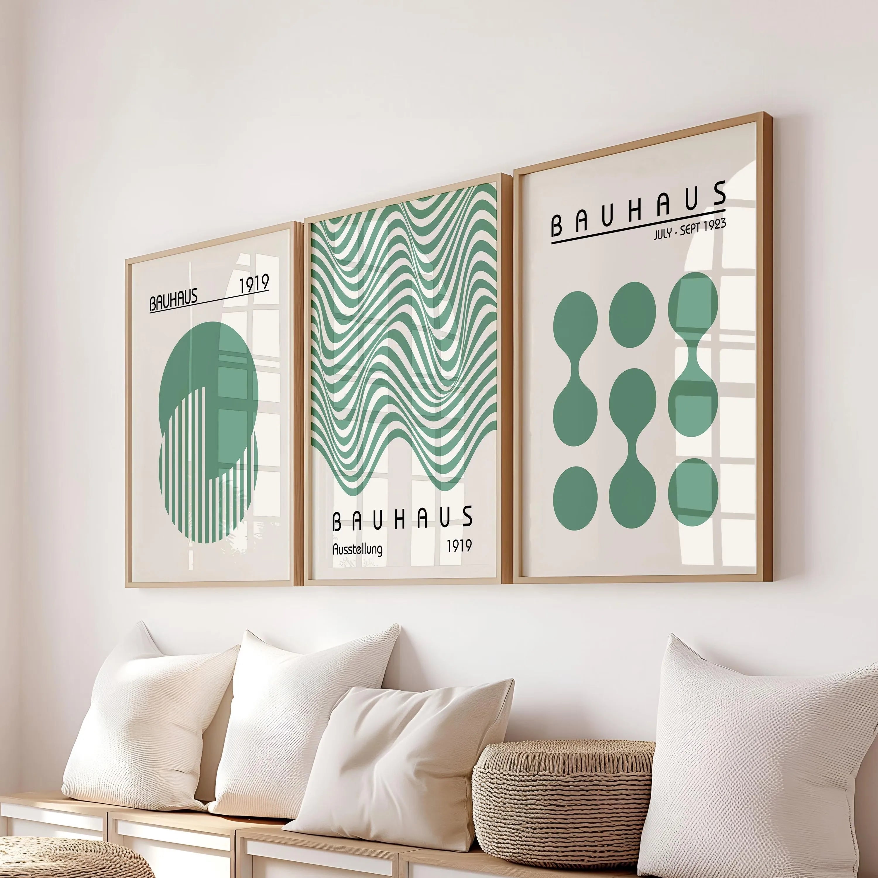 Blue Yellow Abstract Line Wall Art