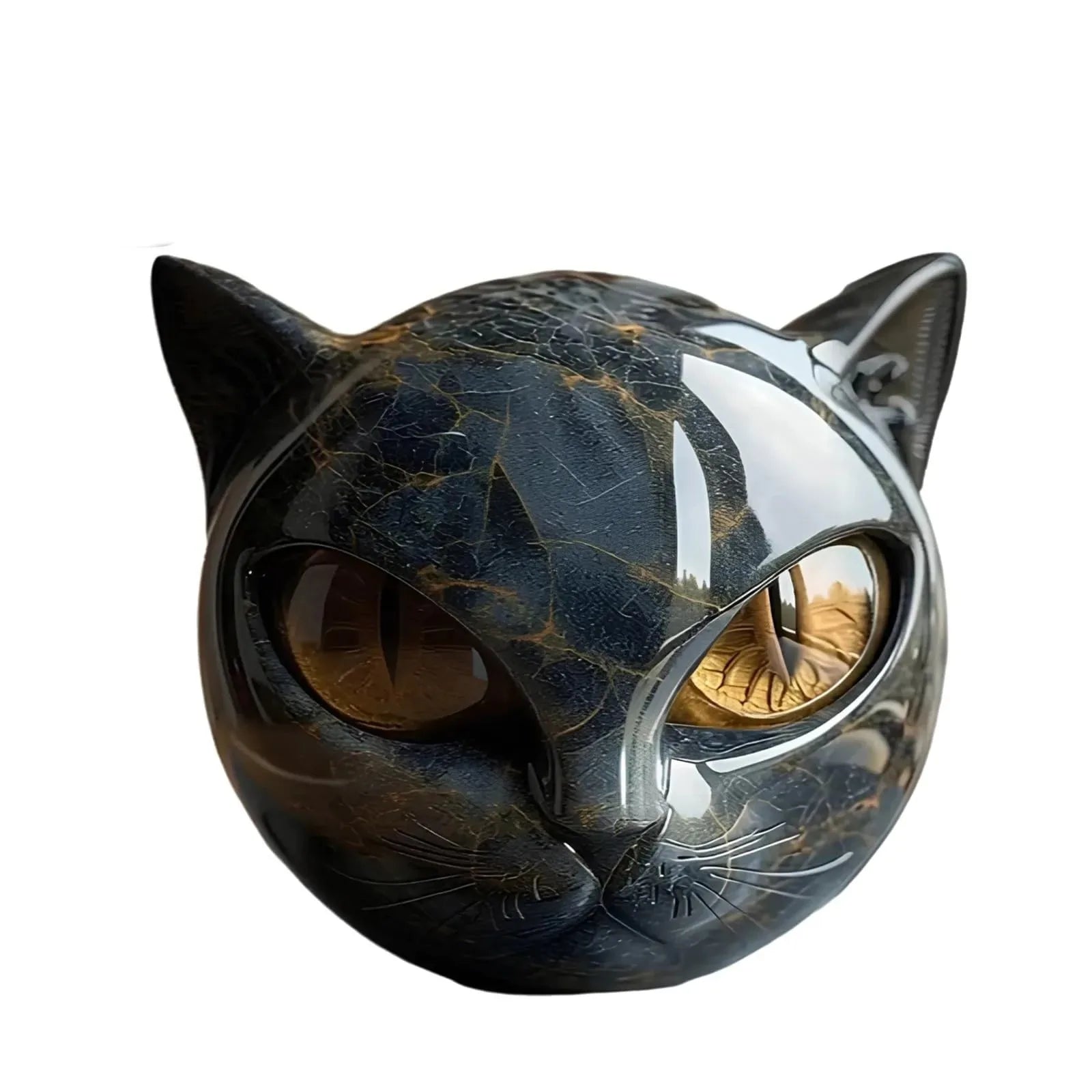 Black Cat Stone Figurine